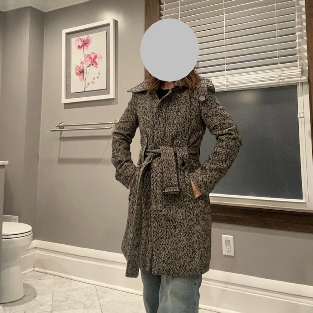 Black tweed winter coat